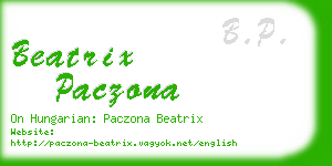 beatrix paczona business card